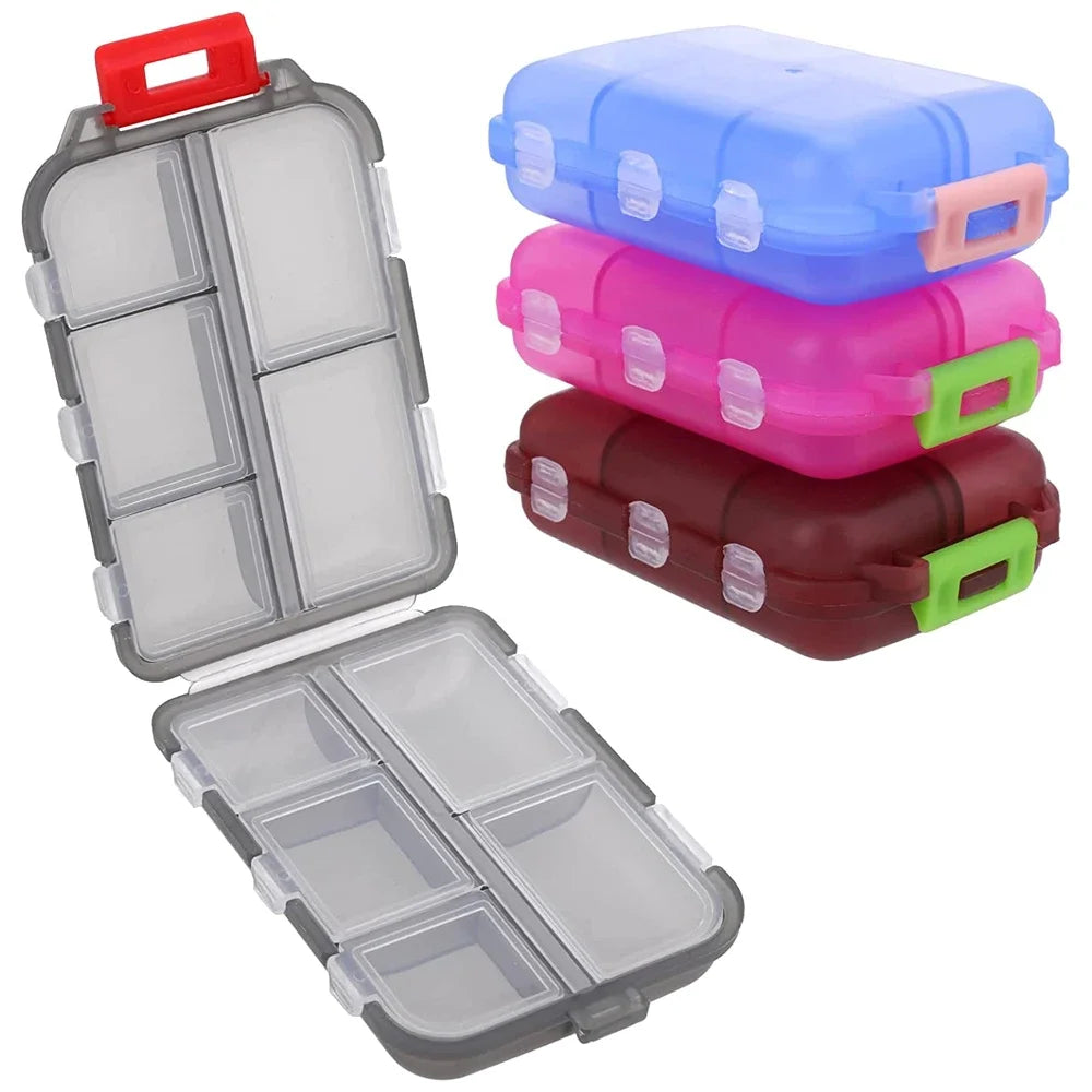 10-Cell Portable Travel Pill Box | Double-Layer Organizer