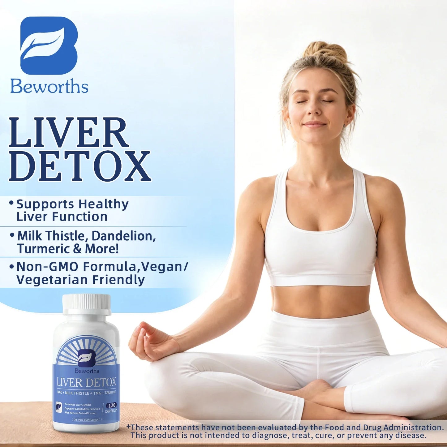 Beworths Liver Detox Pills – NAC, Milk Thistle, TMG & Taurine