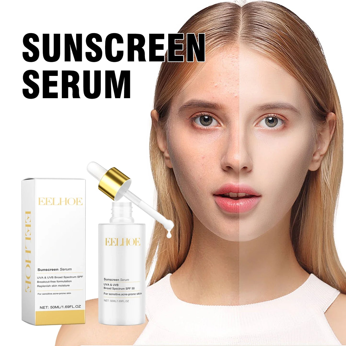 50ml Sunscreen Serum – Moisturizing, Non-Greasy SPF Facial