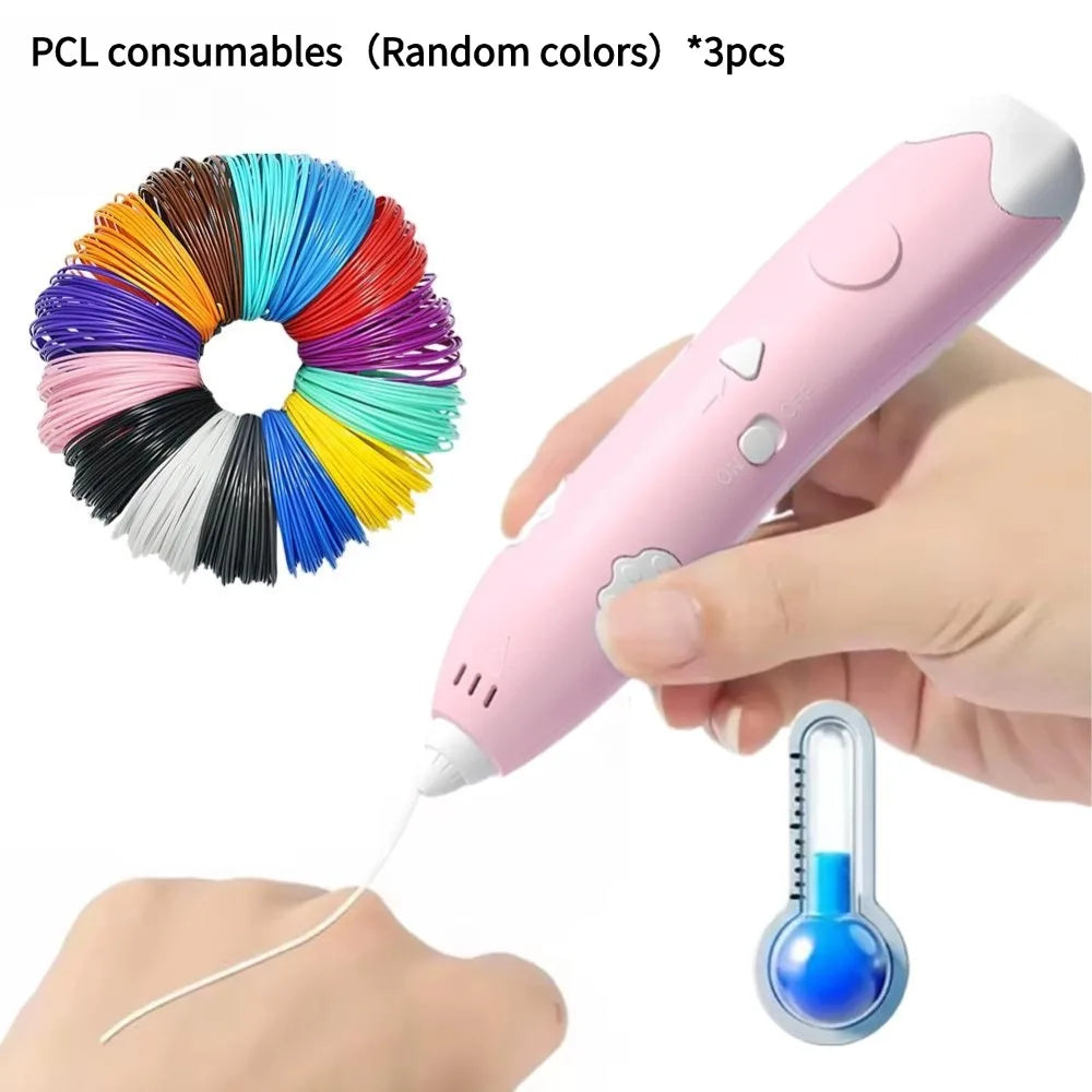 Smart DIY 3D Printing Pen Graffiti Drawing Toy Low-temperature