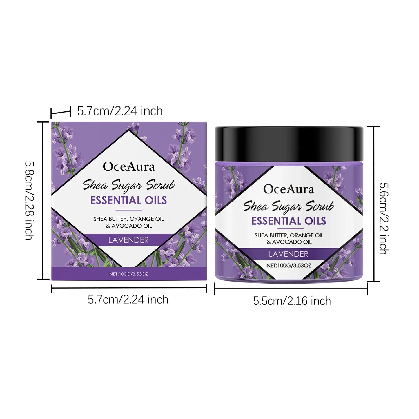 OceAura Lavender Body Scrub 100g – Exfoliate & Hydrate Skin