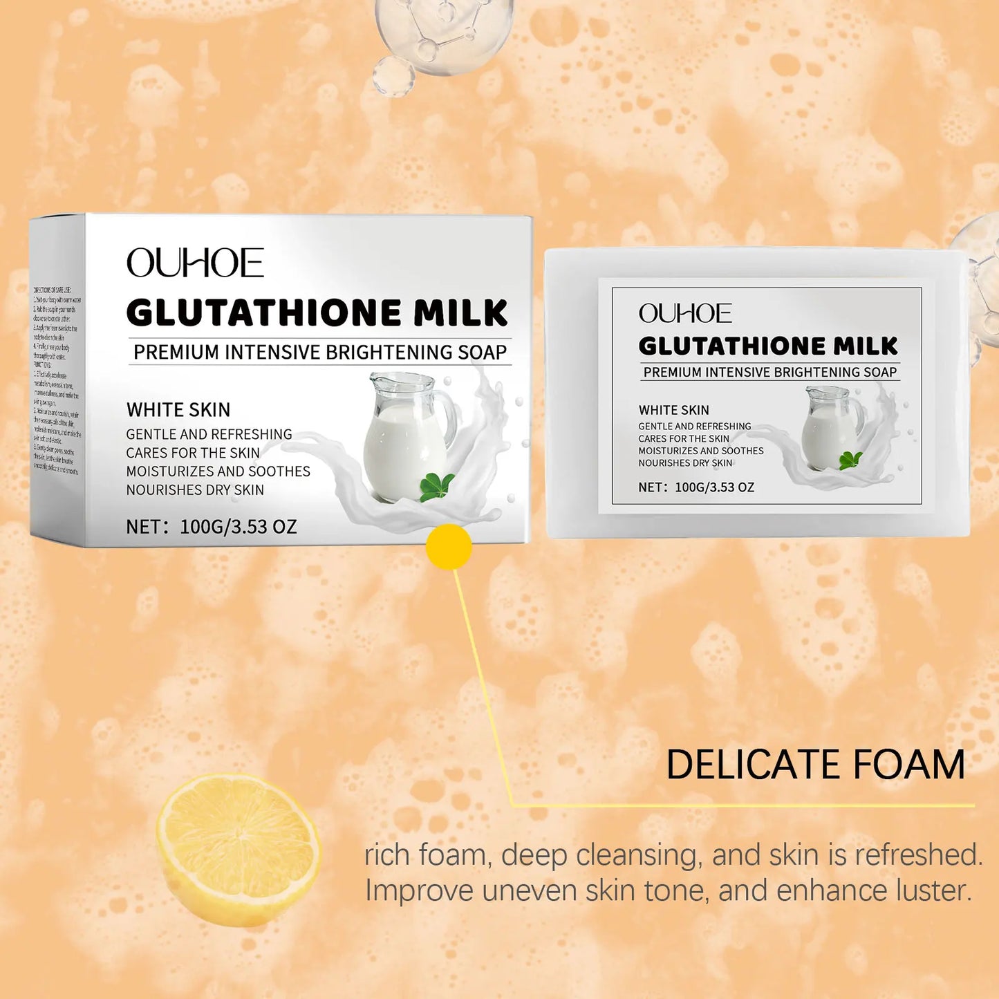 Glutathione Milk Body Soap – Moisturizing Pore Cleansing 100g