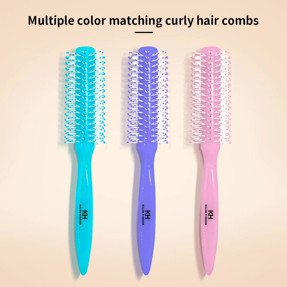 Anti-Static Round Hairbrush – Soft Bristle Salon Styling Comb