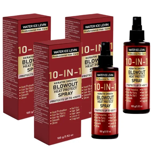 10-in-1 Keratin Heat Protect Spray | Anti-Frizz, 450°F Heat Protect Spray Peaceful Pleasures Health and Wellness Shine Enhancing