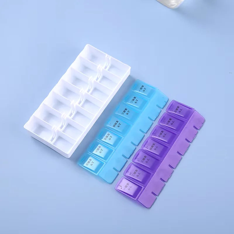 Weekly Portable Travel Pill Cases Box 7 Days Organizer 14 Grids Pills Container Storage Tablets Drug Vitamins Medicine Fish Oils Peaceful Pleasures Health and Wellness