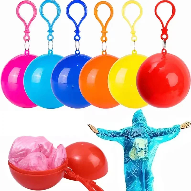 Portable Disposable Raincoat Adults – Ball Keychain & Pockets