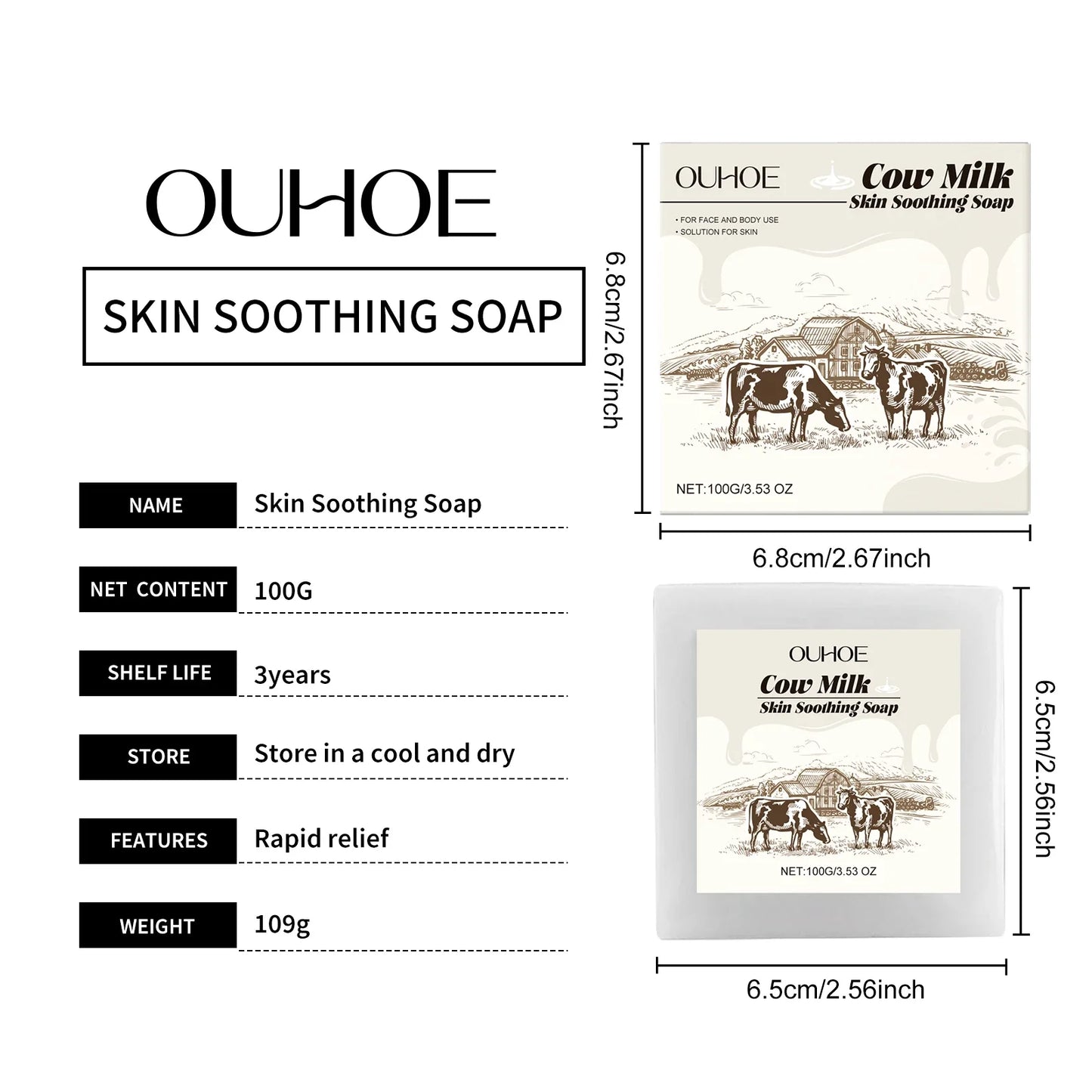 100g Milk Soap Bar – Moisturizing & Pore Cleansing Face & Body