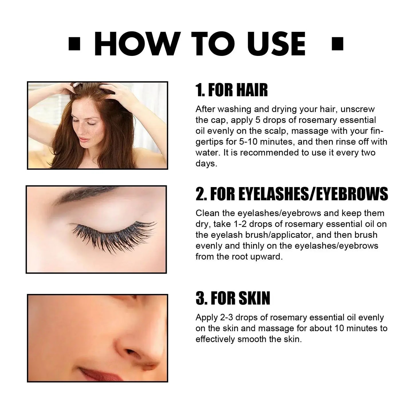 Rosemary Hair Growth Oil – Scalp, Lash & Eyebrow Serum 60ml