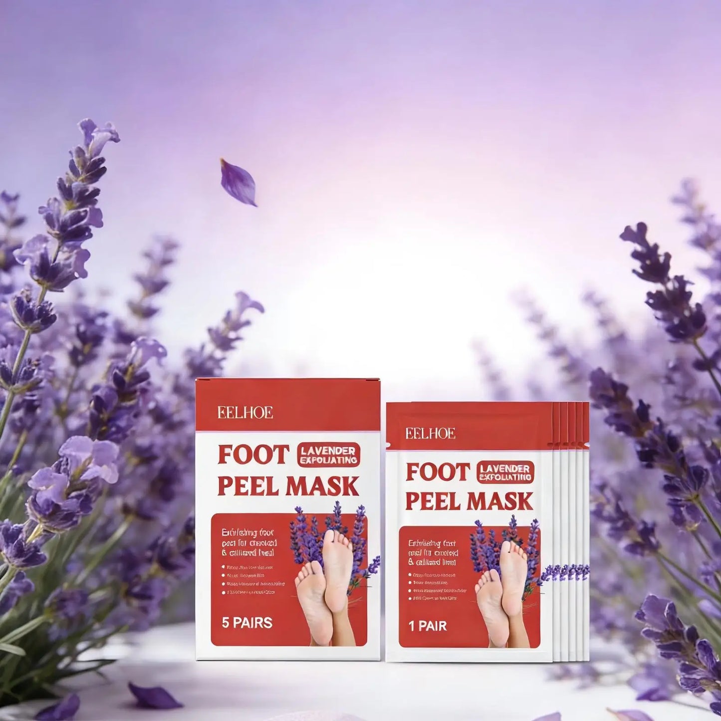 Lavender Foot Peel Mask – Exfoliating Foot Mask 5 Pairs