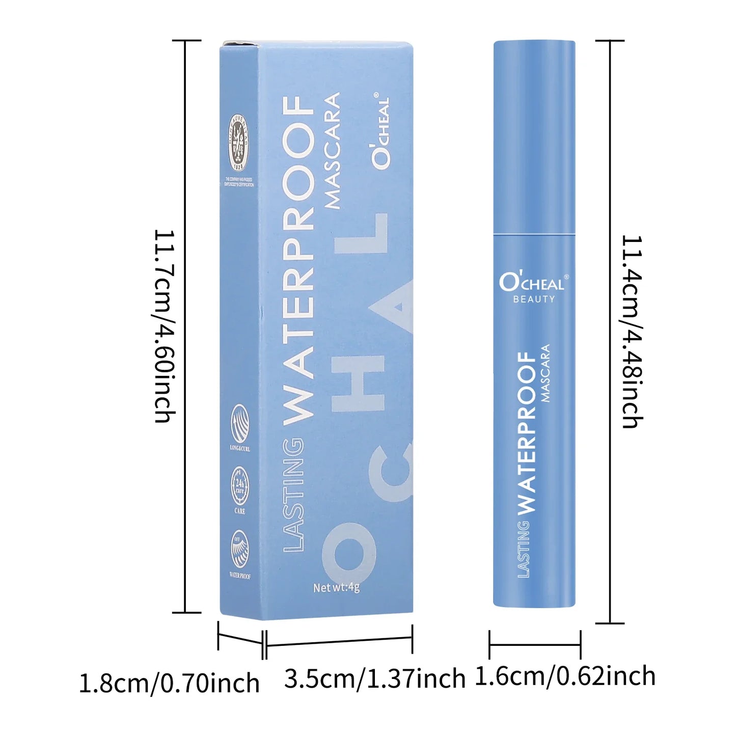 O'CHEAL 4D Waterproof Matte Mascara – Curling & Lengthening
