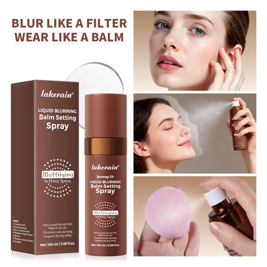 Liquid Blurring Balm Setting Spray Matte il Control Long Wear Mattifying Hydrating Non Drying Weightless Makeup Peaceful Pleasures Health and Wellness