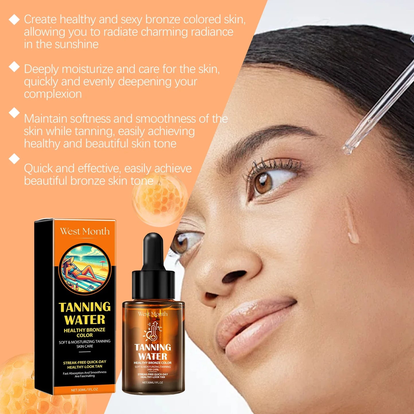 30ml Sunless Self-Tanning Serum – Natural Bronze Glow & Moisture