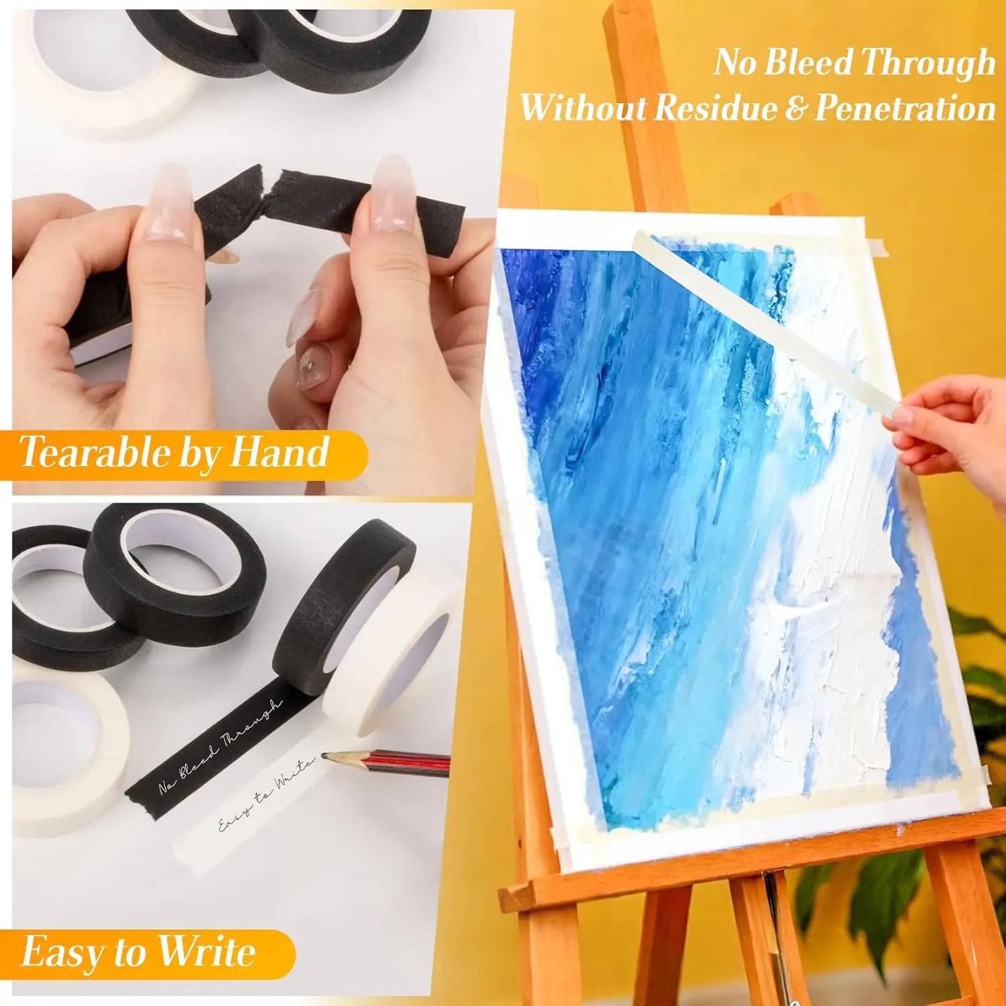 Black & White Masking Tape 2-Roll Set – Writable Painters Tape
