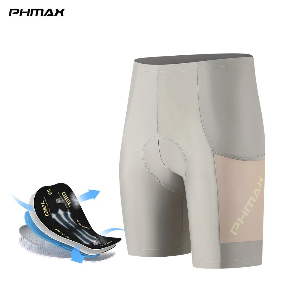 PHMAX Women's 5D Gel Padded Cycling Shorts – Quick Dry