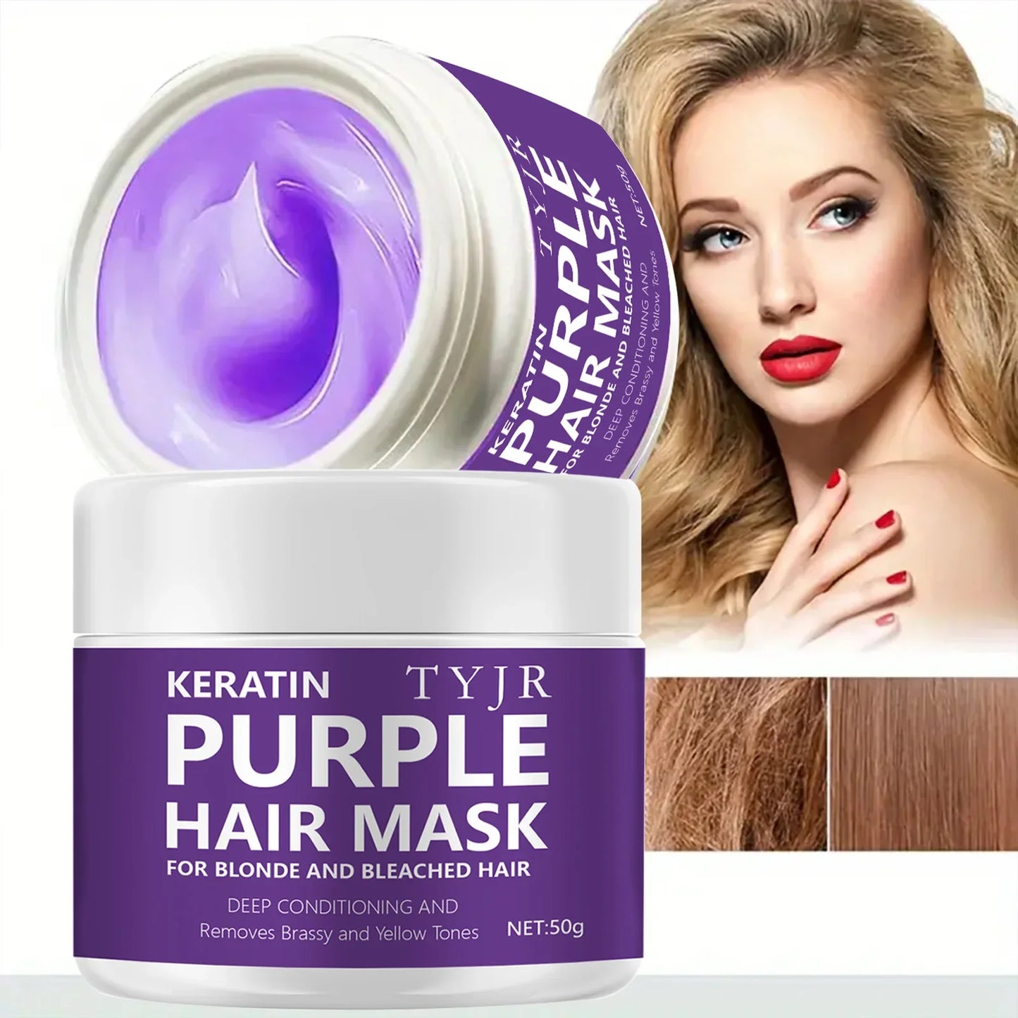 Purple Keratin Hair Mask – Repair & Smooth Damaged Hair 50g