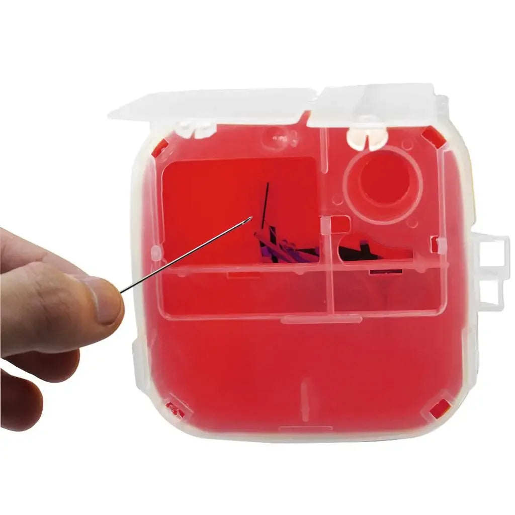 1 Litre Red Sharps Container – Puncture Resistant Needle Bin