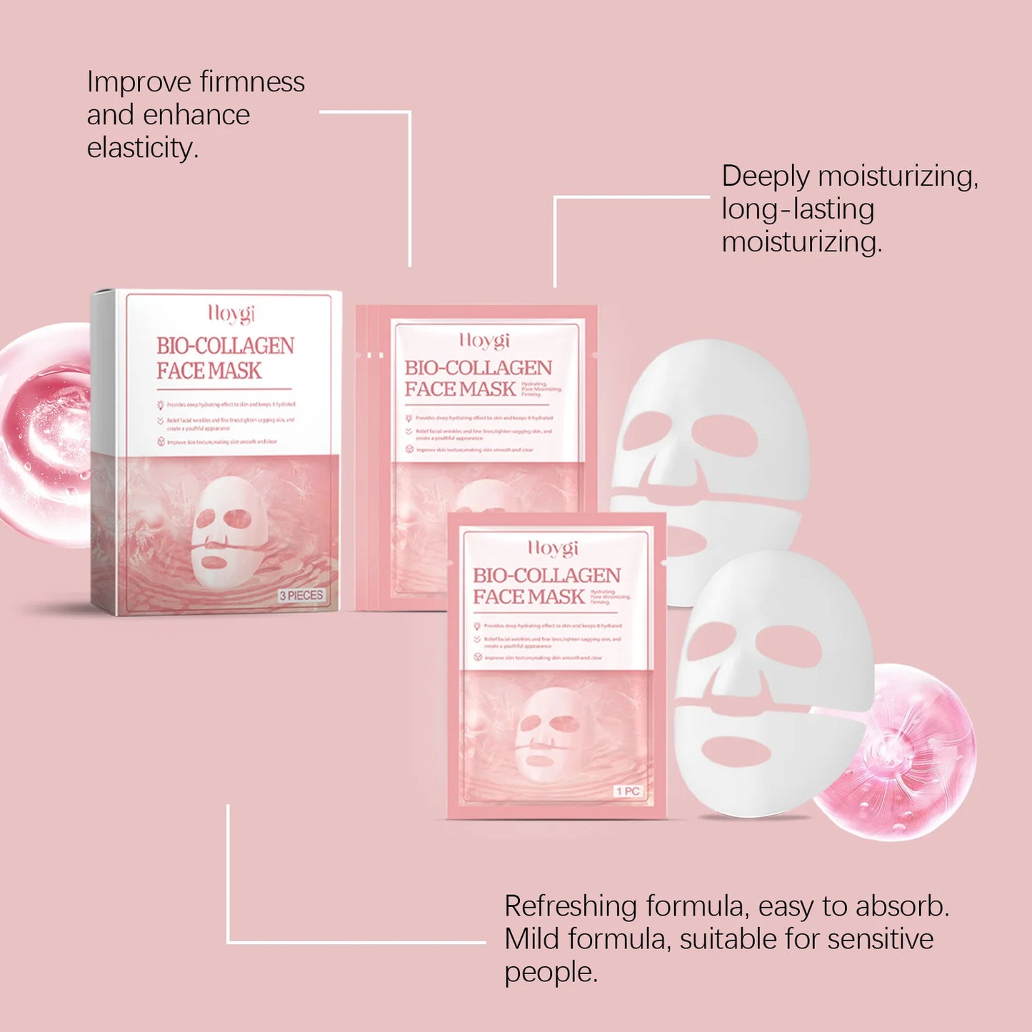 Bio Collagen Face Mask Hydrating Overnight Lifting Rejuvenation Shrink Pores Moisturizing Refreshing Brightening Face Skin Care Peaceful Pleasures Health and Wellness