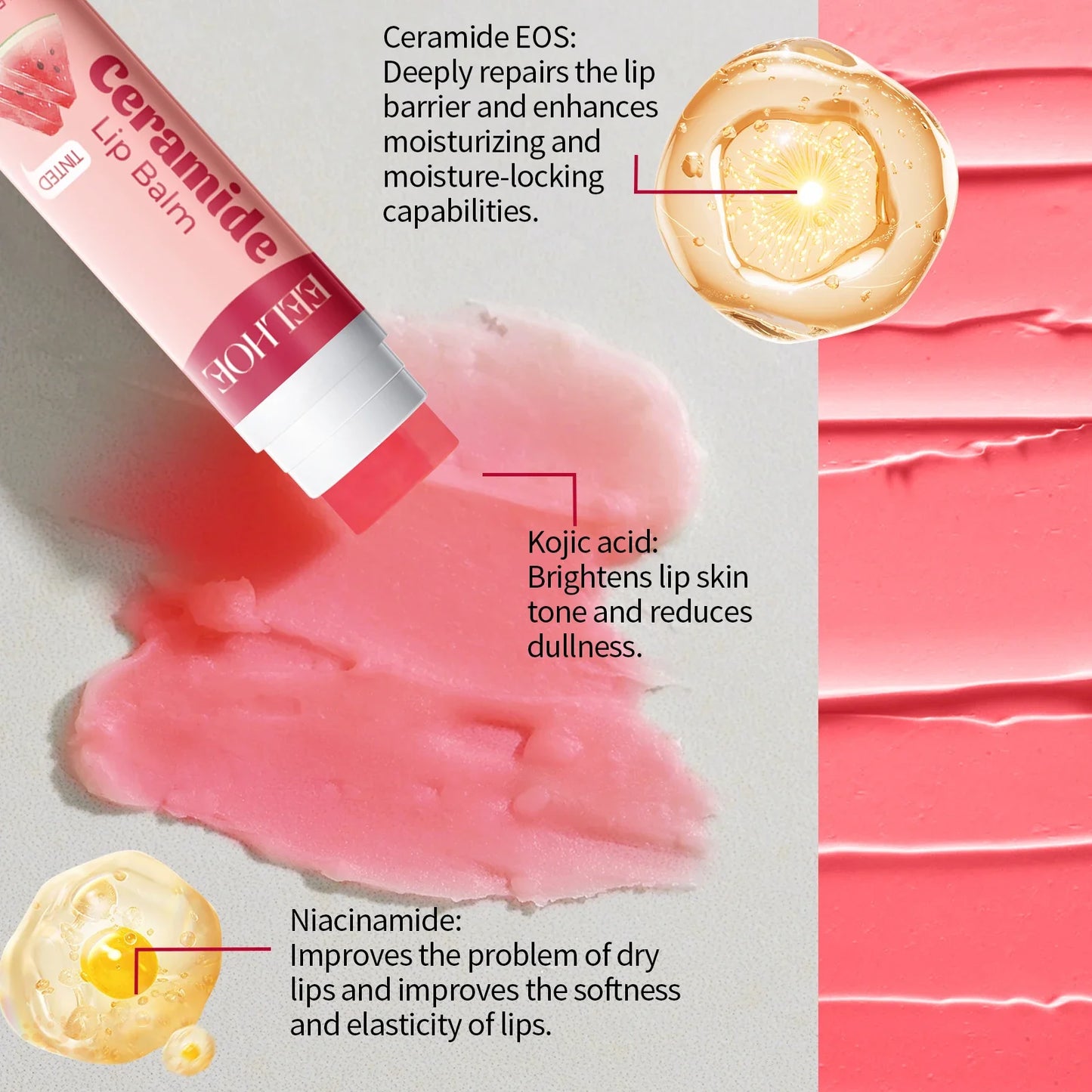 Watermelon Lip Balm – Shea Butter, Plumping & Moisturizing