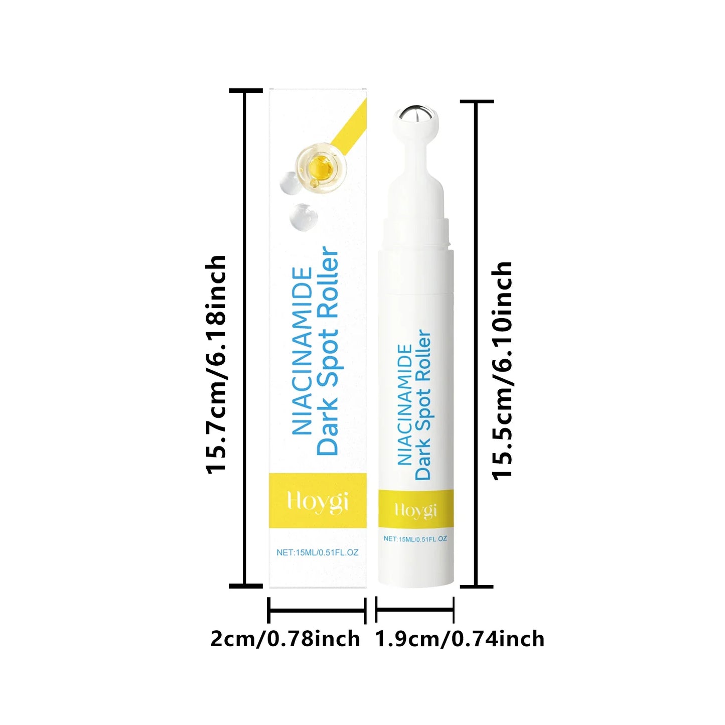Hoygi Niacinamide Face Serum Roller 15ml – Brighten & Moisturize