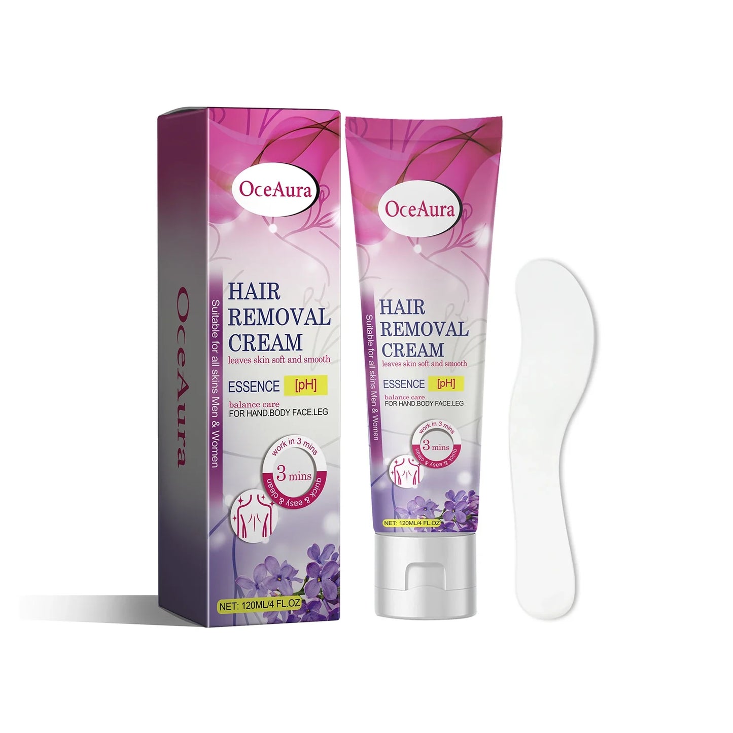 OceAura Herbal Hair Removal Cream – Gentle & Moisturizing 120g