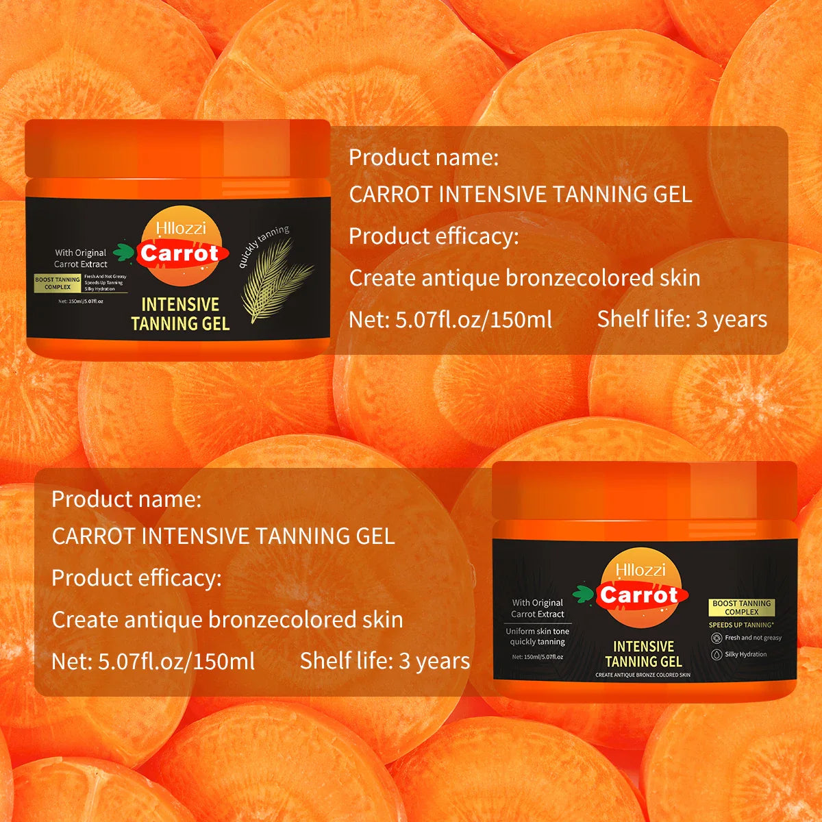 Carrot Gel Self-Tanner 150ml – Face & Body Bronze Glow
