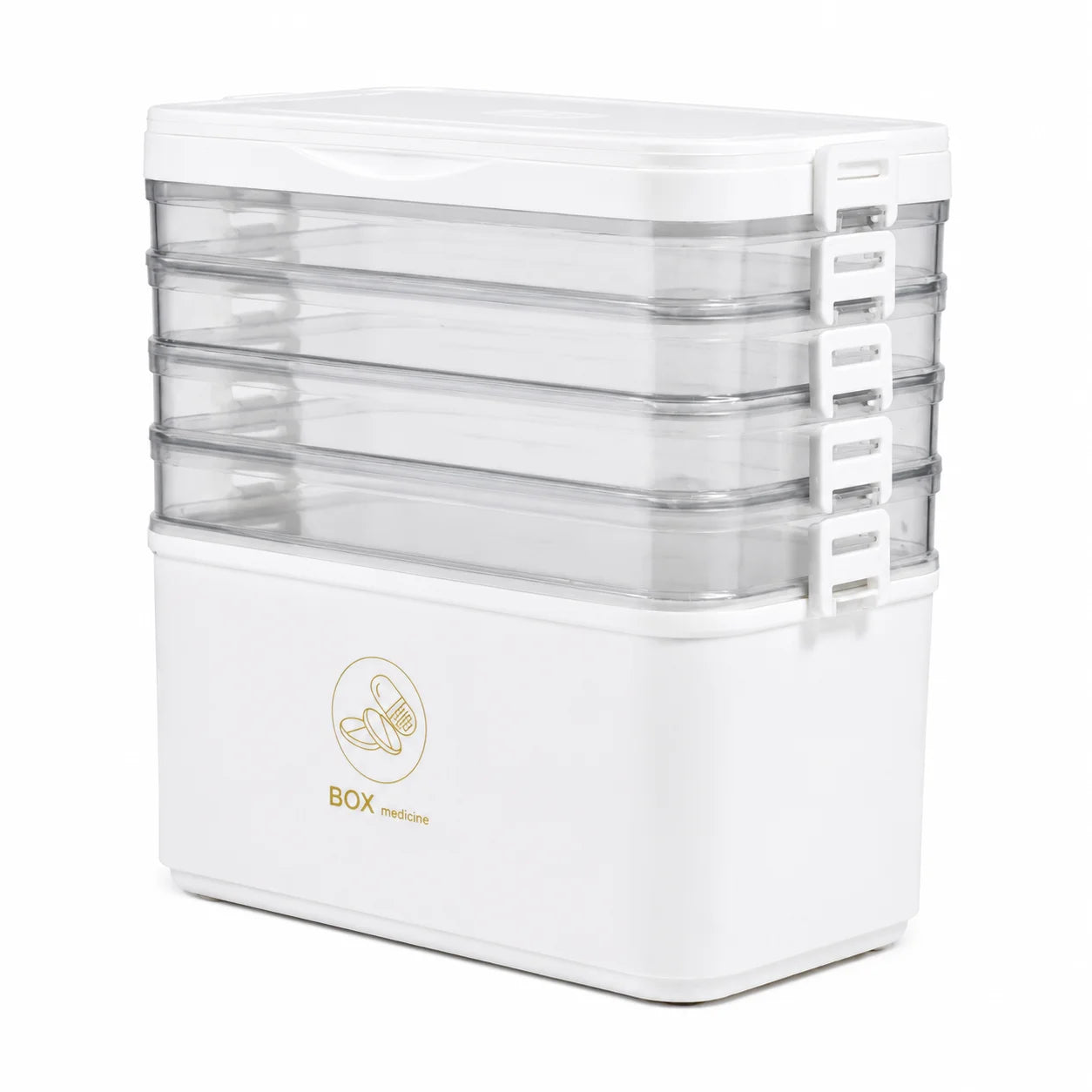 YX Large-Capacity Multi-Tier Stackable Storage Box Practical Portable Home First Aid Emergency Kit with Transparent Lid and Handles Organizer for Pills Crafts Hair Accessories Cosmetics Small Items Kitchen Bathroom Office Dor Peaceful Pleasures Health and Wellness Basic model 5-layer United States