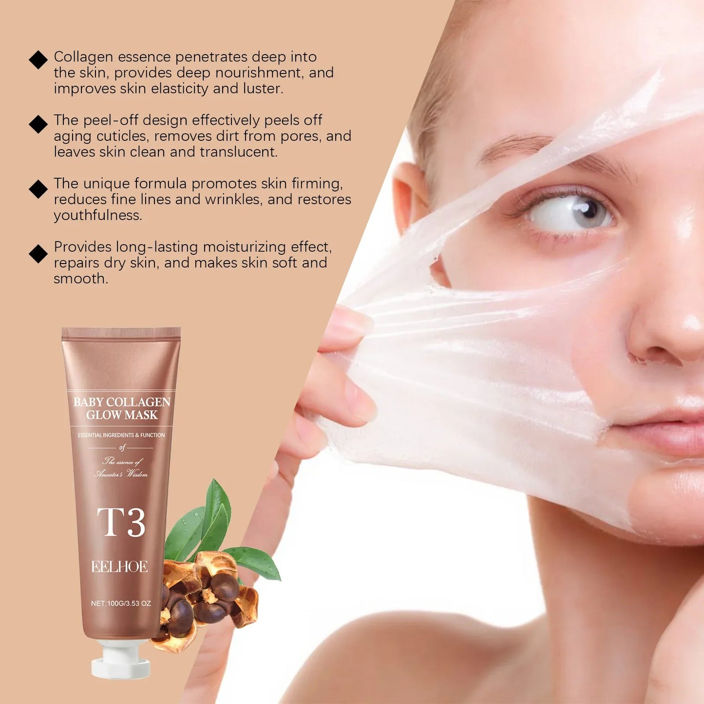 EELHOE Collagen Peel-Off Mask – Blackhead & Deep Pore Cleanser
