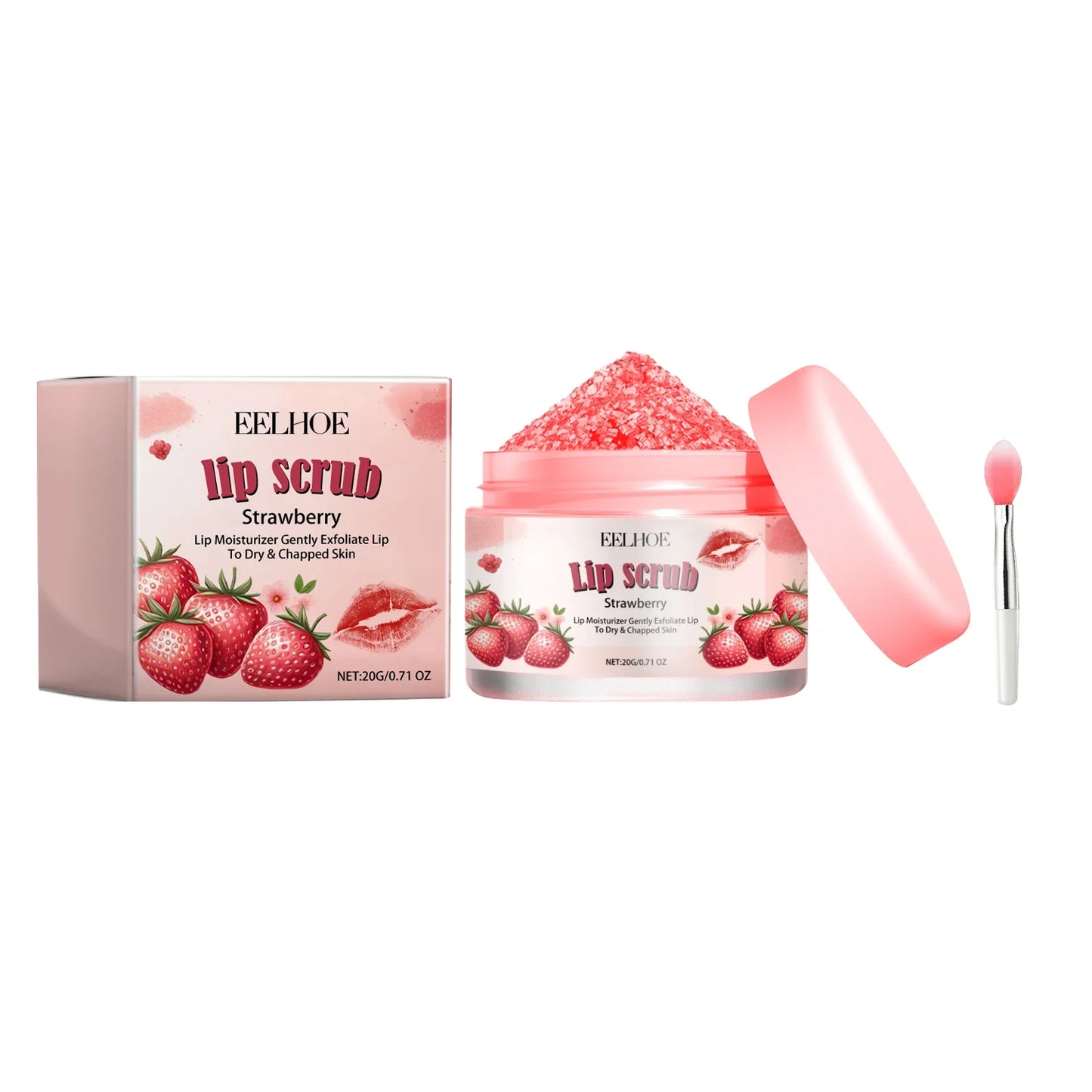 Strawberry Lip Scrub Cream – Exfoliate & Moisturize Lips 20g