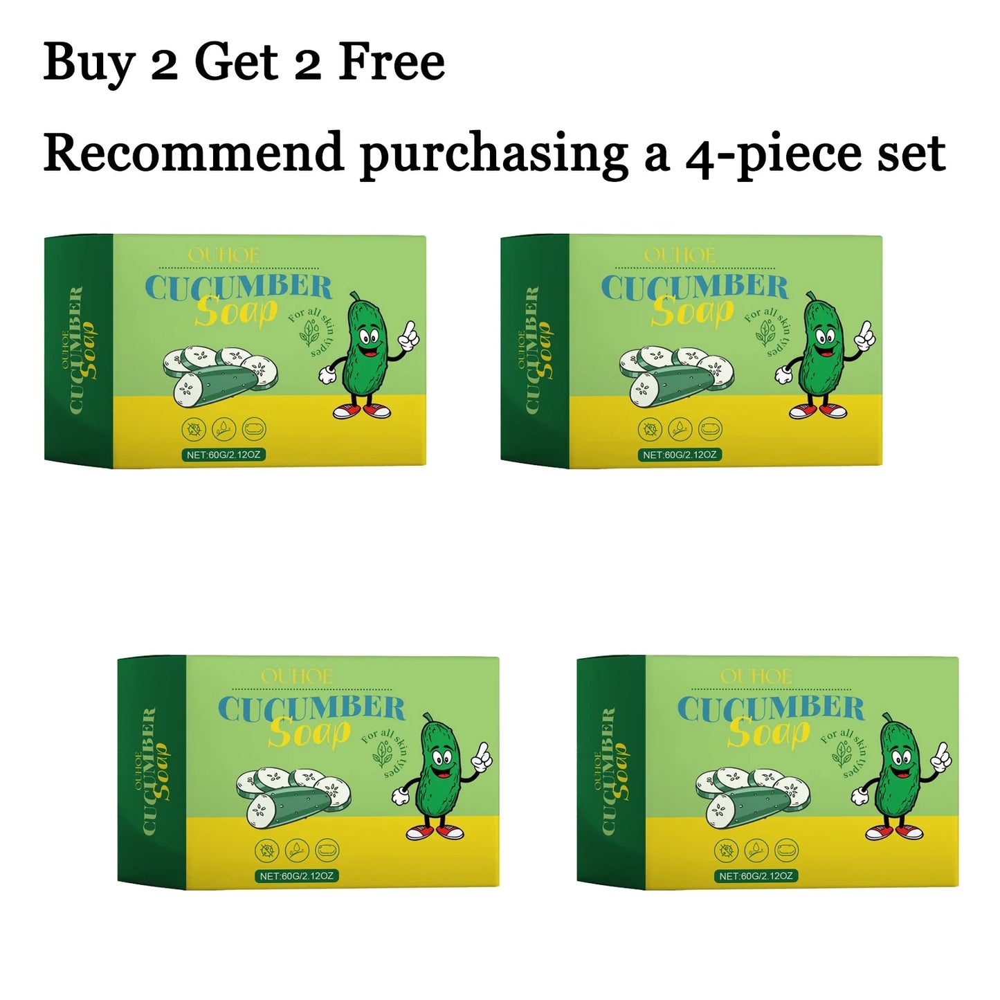 Cucumber Body Soap 60g – Oil Control, Deep Clean & Moisturizing