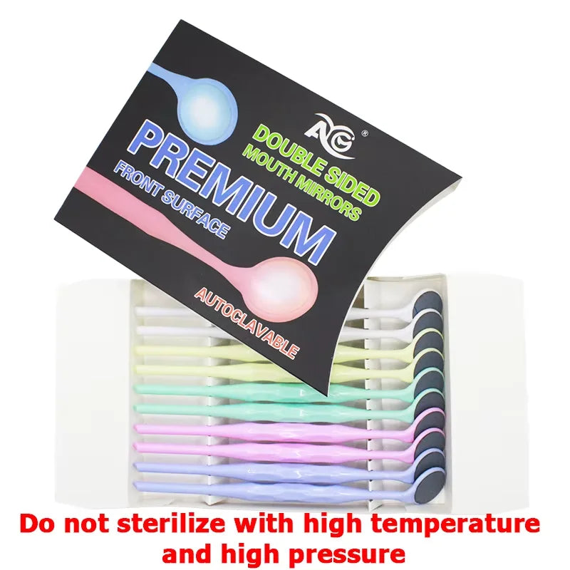 Dental Mouth Mirrors 10-Pack | Anti-Fog Rhodium Exam Reflectors