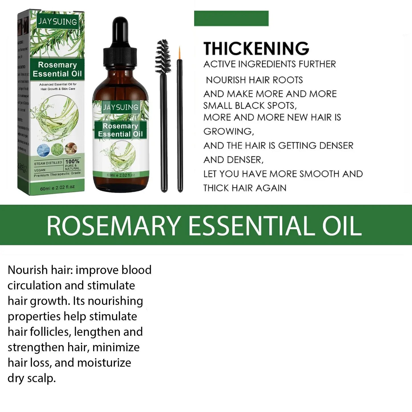 Rosemary Hair Growth Oil – Scalp, Lash & Eyebrow Serum 60ml
