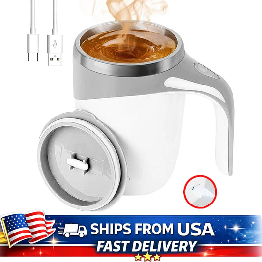 Self-Stirring Coffee Mug – Rechargeable Stainless Steel Peaceful Pleasures Health and Wellness
