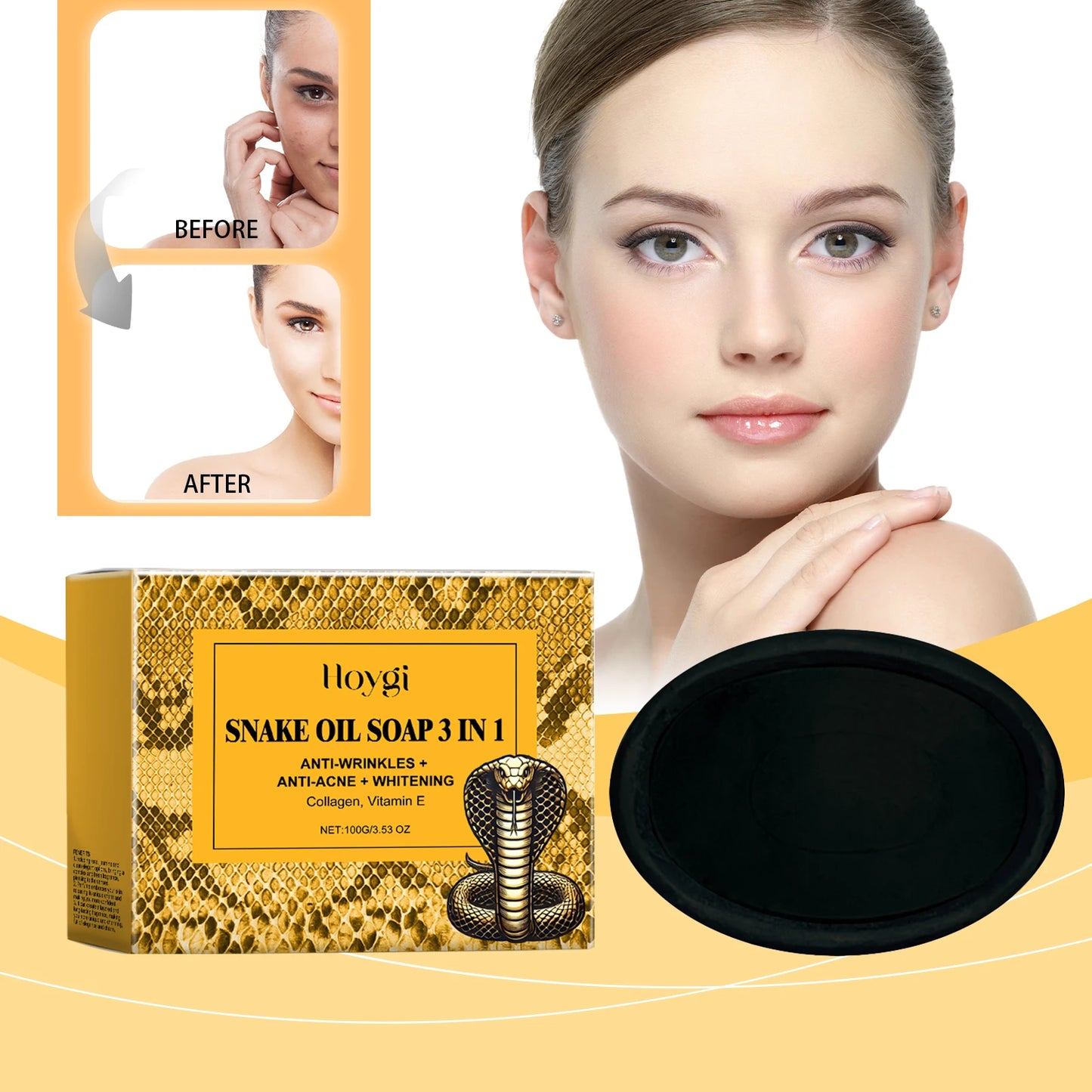 Hoygi Snake Oil Facial Cleansing Soap 100g – Oil Control & Soft Skin