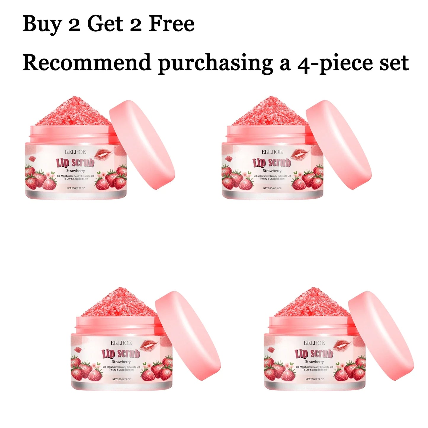 Strawberry Lip Scrub Cream – Exfoliate & Moisturize Lips 20g