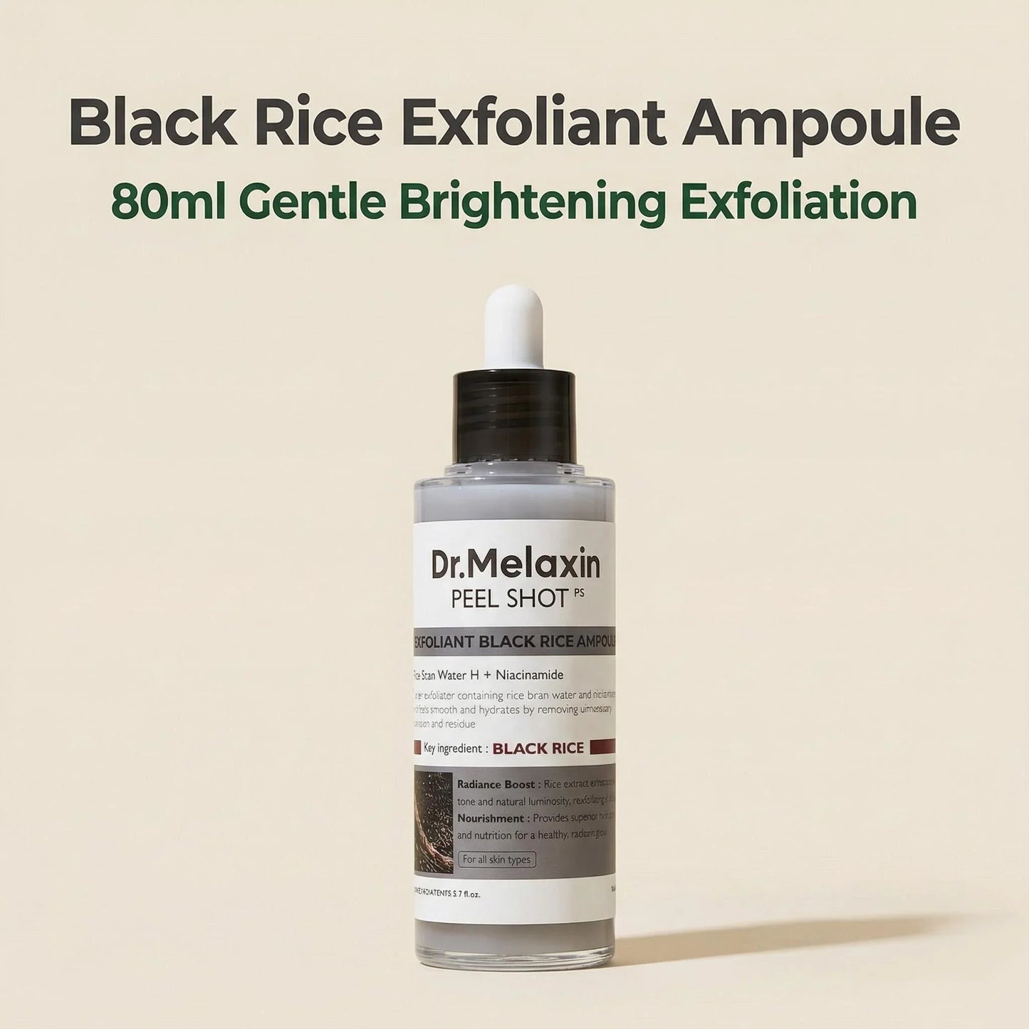 Black Rice Exfoliating Ampoule 80ml – AHA BHA & Niacinamide