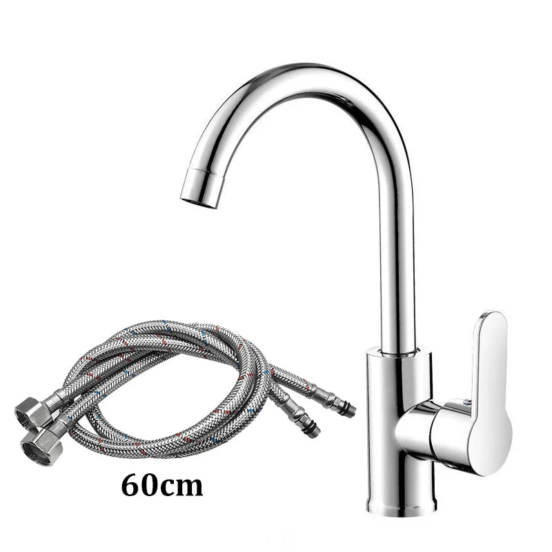 Single Handle Kitchen Faucet – Hot & Cold Stainless Steel