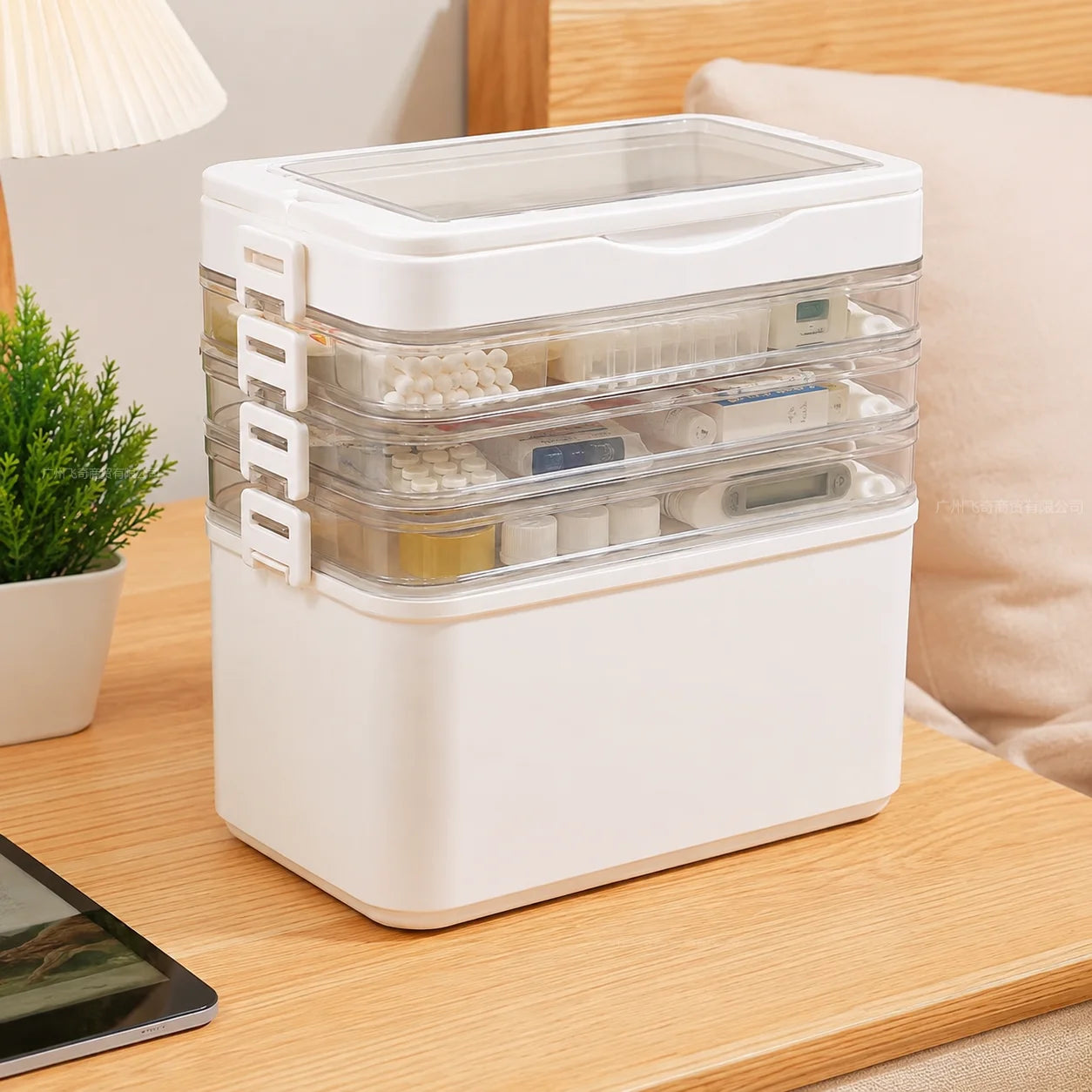 YX Large-Capacity Multi-Tier Stackable Storage Box Practical Portable Home First Aid Emergency Kit with Transparent Lid and Handles Organizer for Pills Crafts Hair Accessories Cosmetics Small Items Kitchen Bathroom Office Dor Peaceful Pleasures Health and Wellness
