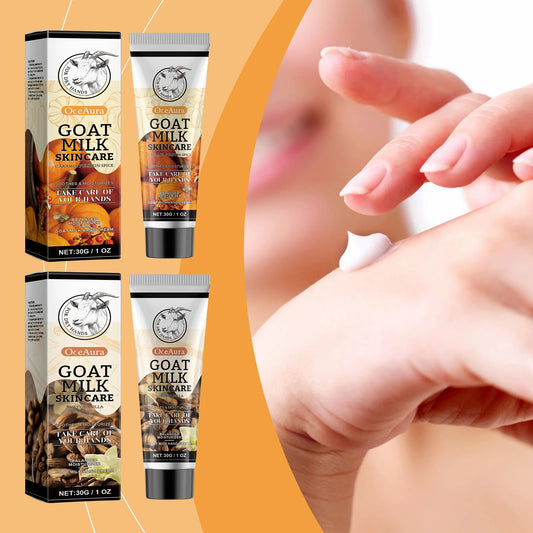 OceAura Goat Milk Hand Cream | Vanilla & Pumpkin Spice 1oz Goat Milk Hand Cream Peaceful Pleasures Health and Wellness