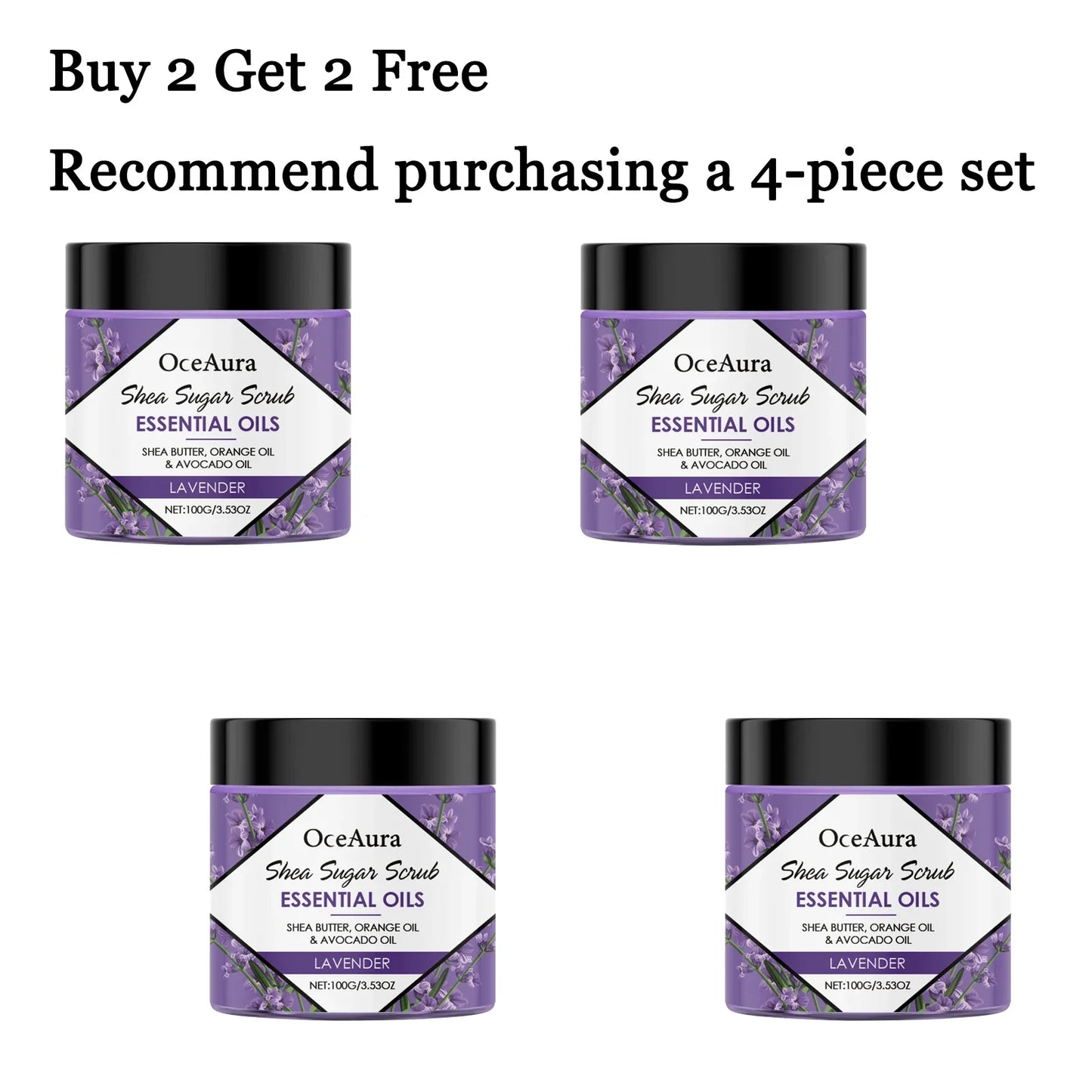 OceAura Lavender Body Scrub 100g – Exfoliate & Hydrate Skin