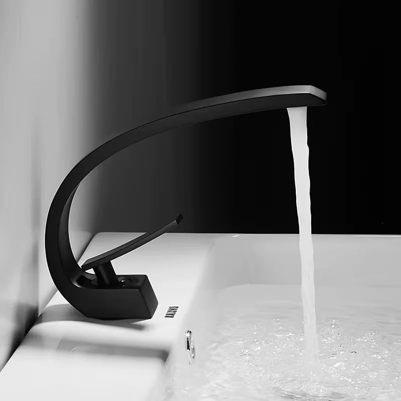 Black Brass Basin Faucet | Single Hole Deck Mount Mixer Tap