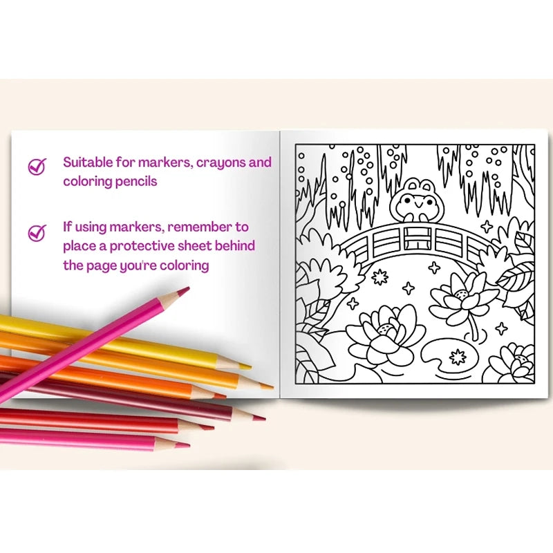 Froggy Days Kawaii Frog Coloring Book Adorable Adventures Relaxing