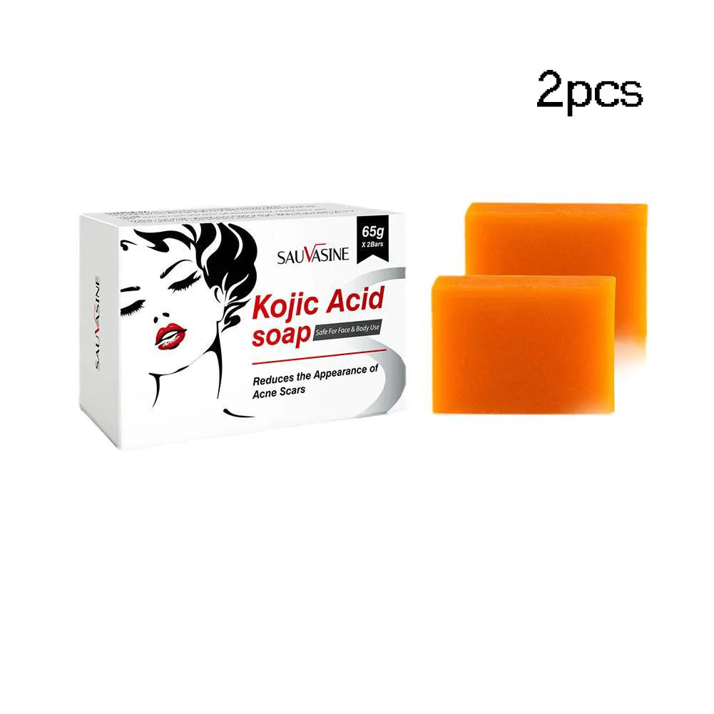 Kojic Acid Soap Bar – Skin Brightening, Dark Spot Remover, Oil Control & Acne Cleansing Soap | 1 or 2 Pack Peaceful Pleasures Health and Wellness 65g X 2