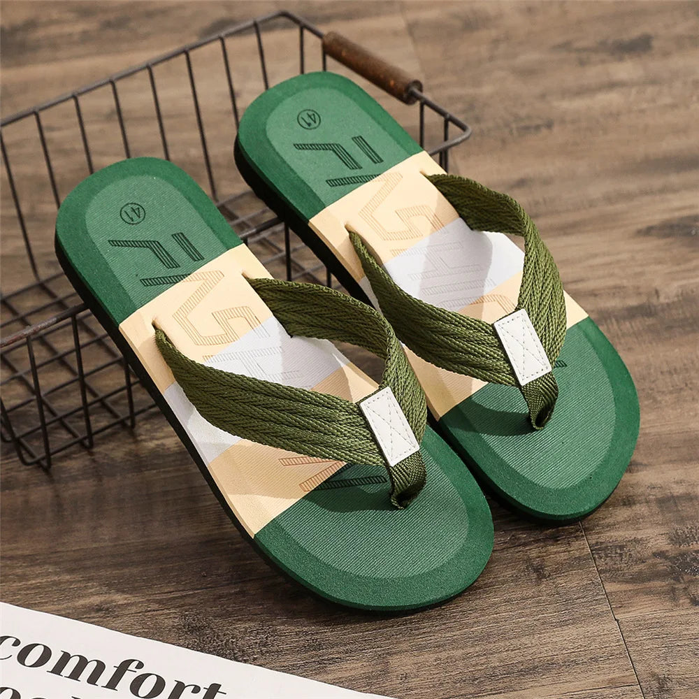 Men's Non-Slip Flip Flops Beach Sandals & House Slippers
