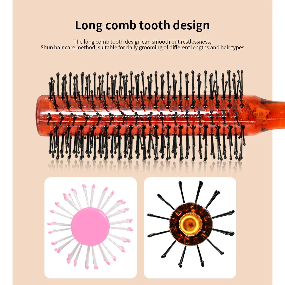 Anti-Static Round Hairbrush – Soft Bristle Salon Styling Comb