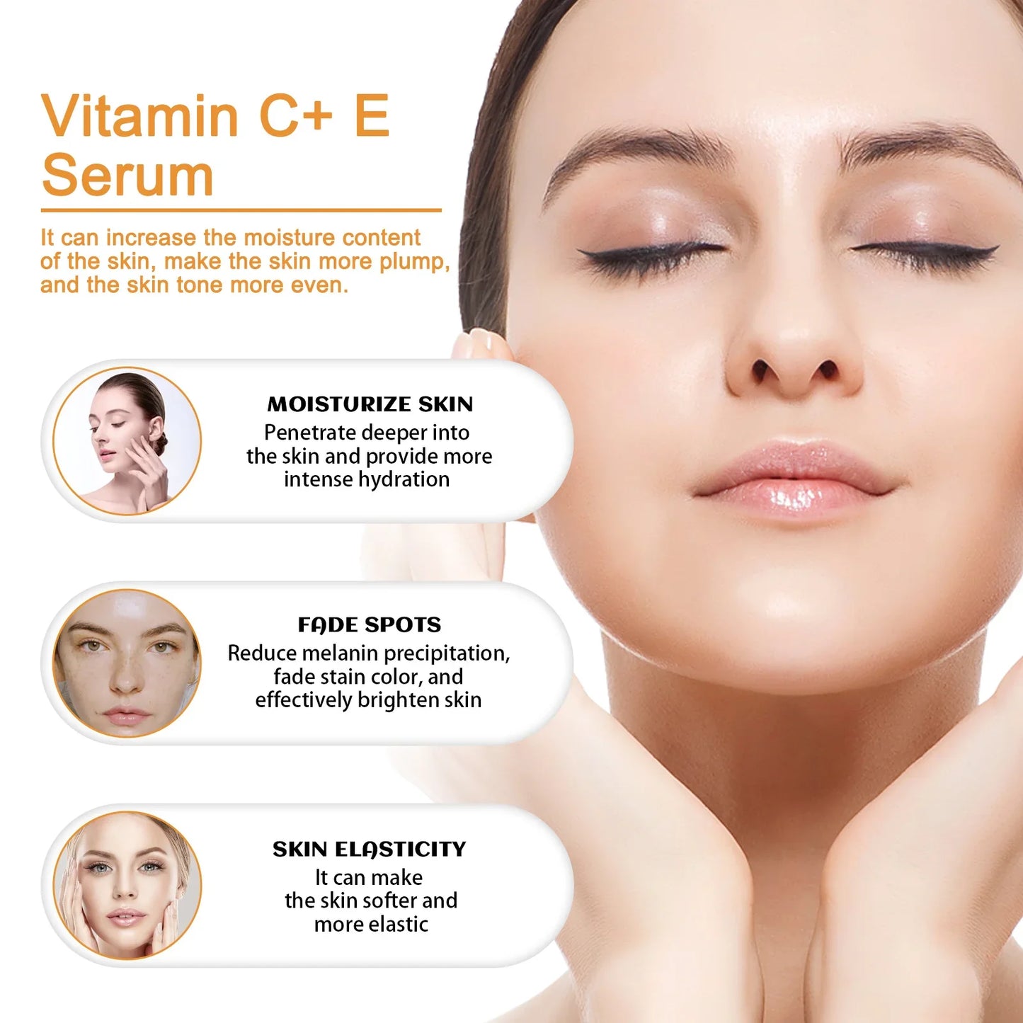 Vitamin C+E Face Serum 30ml – Glow, Moisture & Elasticity