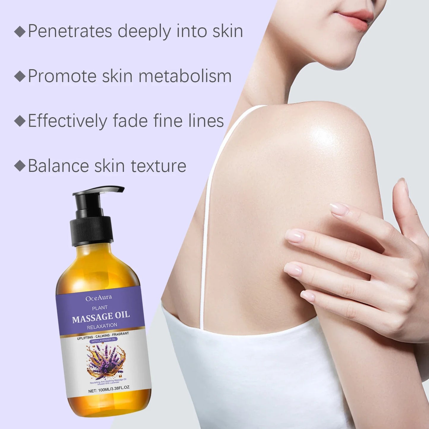 100ml Lavender Body Massage Oil – Moisturizing & Soothing