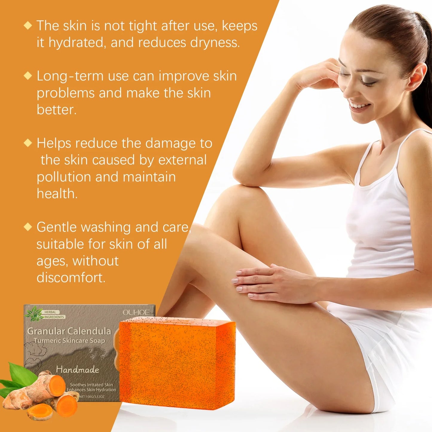 Calendula Handmade Body Soap – Moisturizing & Cleansing 100g