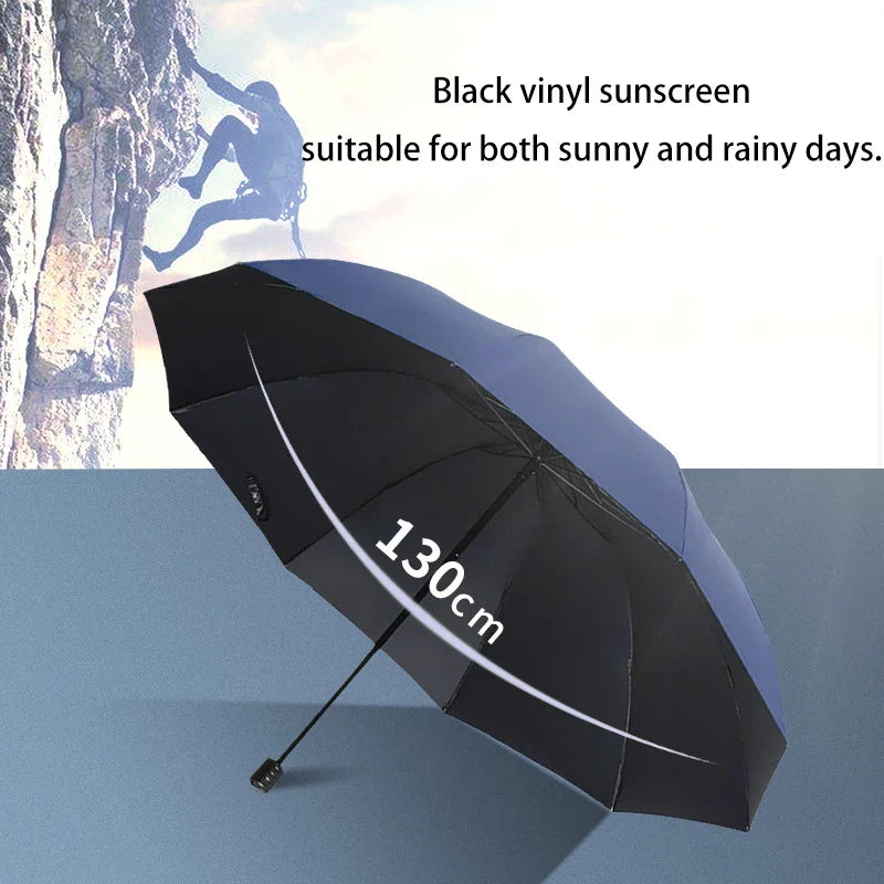130cm Extra-Large Windproof Folding Umbrella | Sun & Rain
