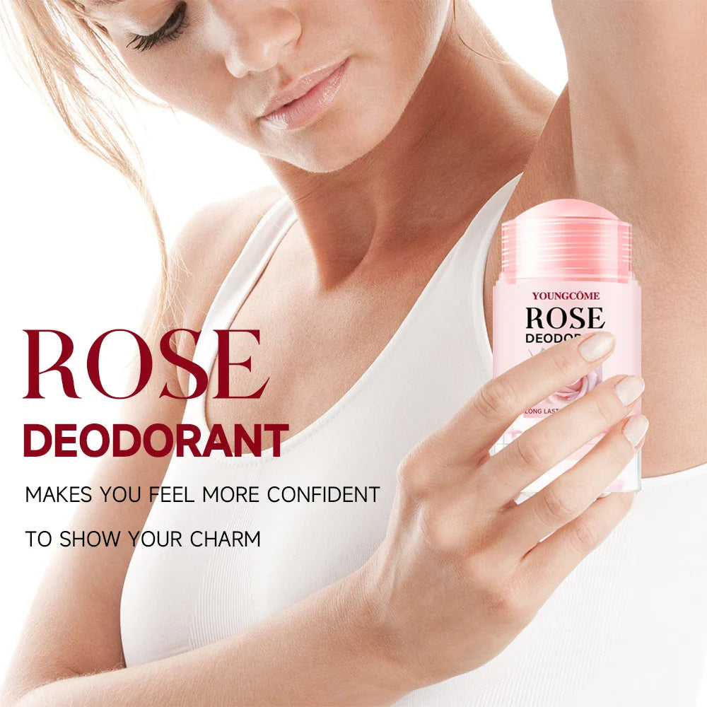 YOUNGCOME Pink Rose Deodorant Stick – 24H Cooling Fresh Scent