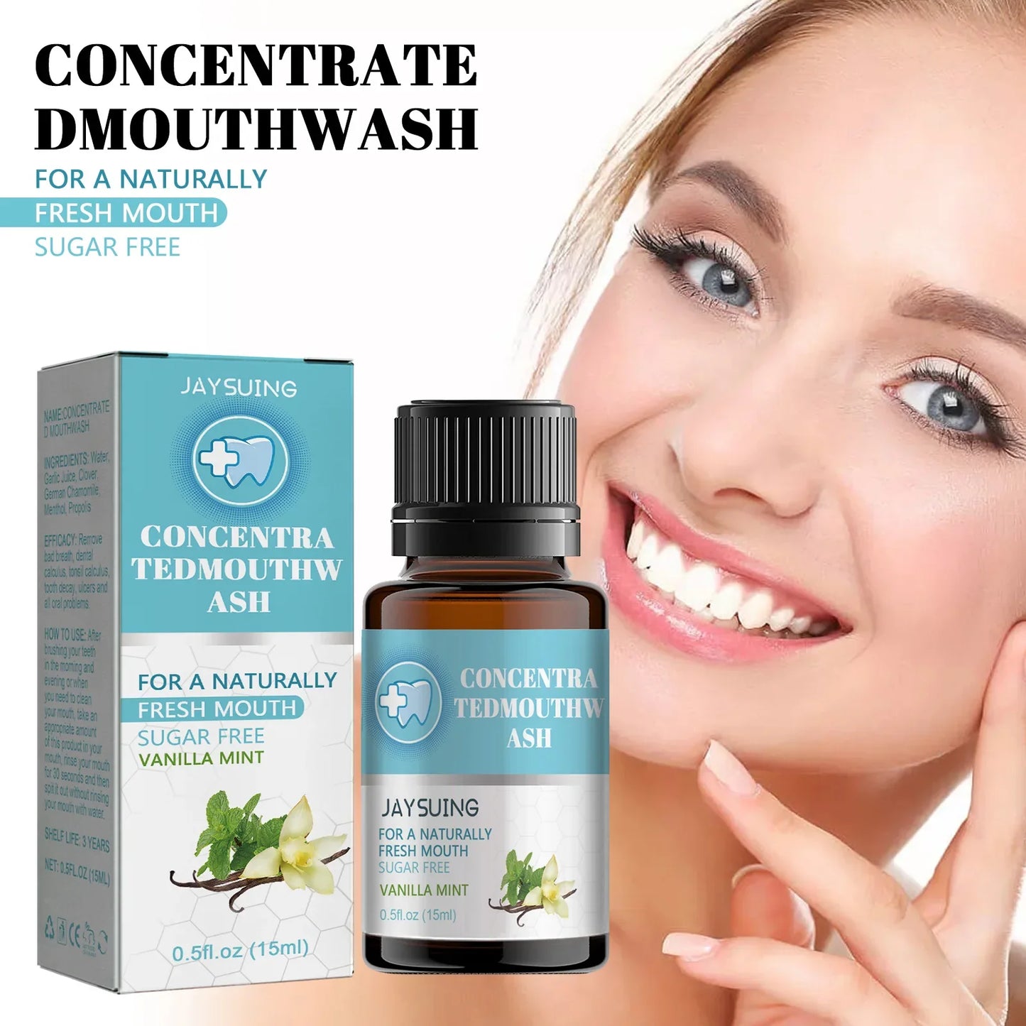 Jaysuing Alcohol-Free Whitening Mouthwash – Fresh Breath & Gums